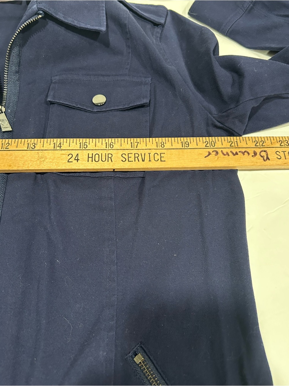 Belle Kim Gravel Women's Military Utility Safari Jacket Navy Blue Zip Size M - Picture 11 of 11